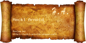 Heckl Arnold névjegykártya